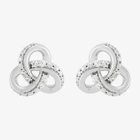 Limited Quantities! 1/10 CT. T.W. Lab Grown White Diamond Sterling Silver 10.2mm Stud Earrings