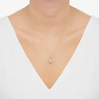 Limited Quantities! Womens 1/8 CT. T.W. Genuine Blue Aquamarine 14K Gold Flower 18 Inch Pendant Necklace