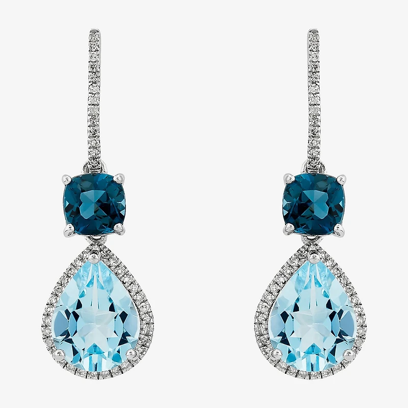 Limited Quantities! Womens 1/10 CT. T.W. Genuine Blue Topaz Sterling Silver Drop Earrings
