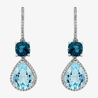 Limited Quantities! Womens 1/10 CT. T.W. Genuine Blue Topaz Sterling Silver Drop Earrings