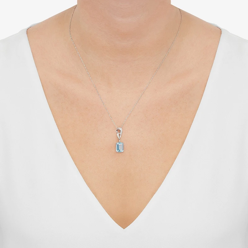Limited Quantities! Womens 1/10 CT. T.W. Genuine Blue Topaz 14K Gold 18 Inch Pendant Necklace