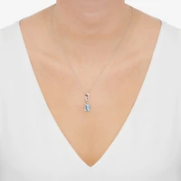 Limited Quantities! Womens 1/10 CT. T.W. Genuine Blue Topaz 14K Gold 18 Inch Pendant Necklace