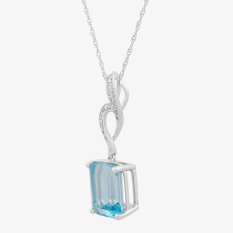 Limited Quantities! Womens 1/10 CT. T.W. Genuine Blue Topaz 14K Gold 18 Inch Pendant Necklace