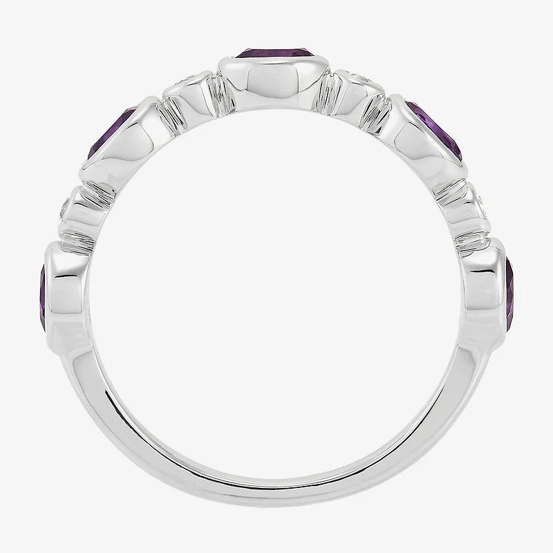 Limited Quantities! Womens 4MM Genuine Purple Amethyst 14K Gold Band