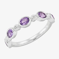 Limited Quantities! Womens 4MM Genuine Purple Amethyst 14K Gold Band