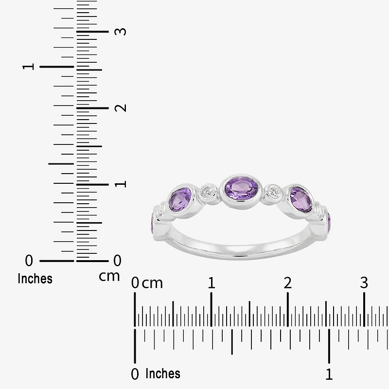 Limited Quantities! Womens 4MM Genuine Purple Amethyst 14K Gold Band