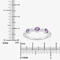 Limited Quantities! Womens 4MM Genuine Purple Amethyst 14K Gold Band