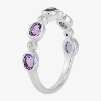 Limited Quantities! Womens 4MM Genuine Purple Amethyst 14K Gold Band