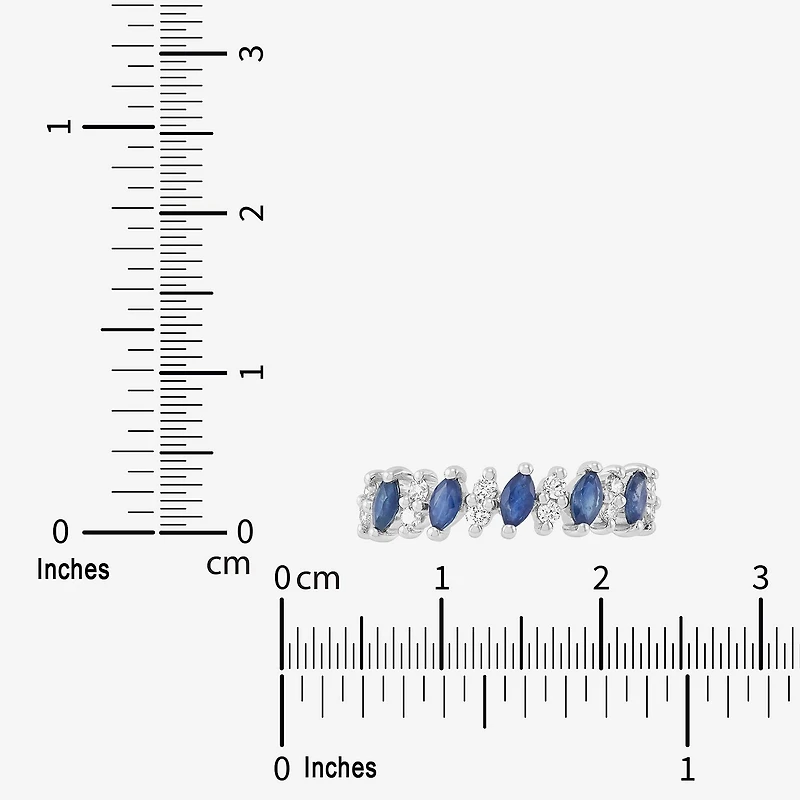 Limited Quantities! Womens 4.5MM Lab Created Blue Sapphire 14K Gold Over Silver Band