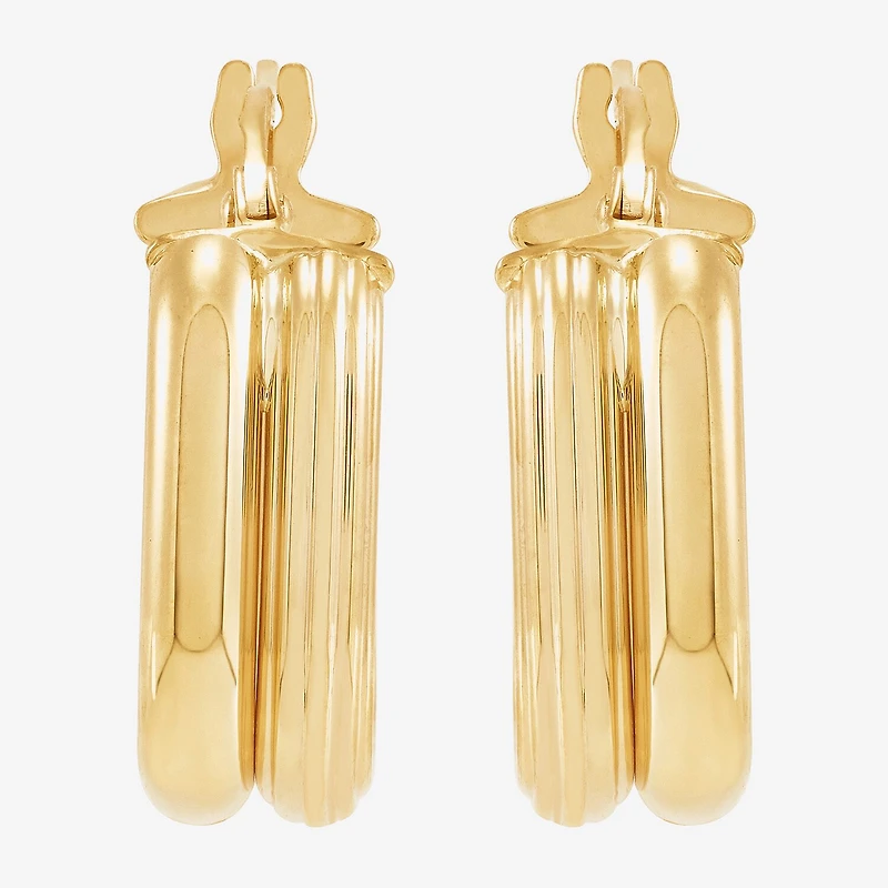 Gold Addiction Womens 10K Gold Hoop Earrings