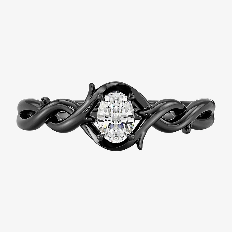 Enchanted Disney Fine Jewelry Maleficent (F,Si1) Womens 1/3 CT. Lab Grown White Diamond Sterling Silver Cocktail Ring