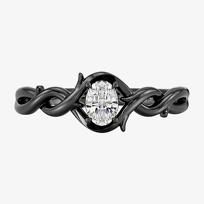 Enchanted Disney Fine Jewelry Maleficent (F,Si1) Womens 1/3 CT. Lab Grown White Diamond Sterling Silver Cocktail Ring