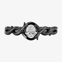 Enchanted Disney Fine Jewelry Maleficent (F,Si1) Womens 1/3 CT. Lab Grown White Diamond Sterling Silver Cocktail Ring