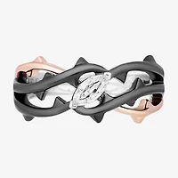 Maleficent(F, Si1) Womens 1/4 CT. T.W. Lab Grown White Diamond 14K Rose Gold Over Silver Sterling Marquise Maleficent Cocktail Ring