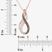 Womens 1/10 CT.T.W. Natural Champagne & White  Diamond 14K Rose Gold Over SIlver Pendant