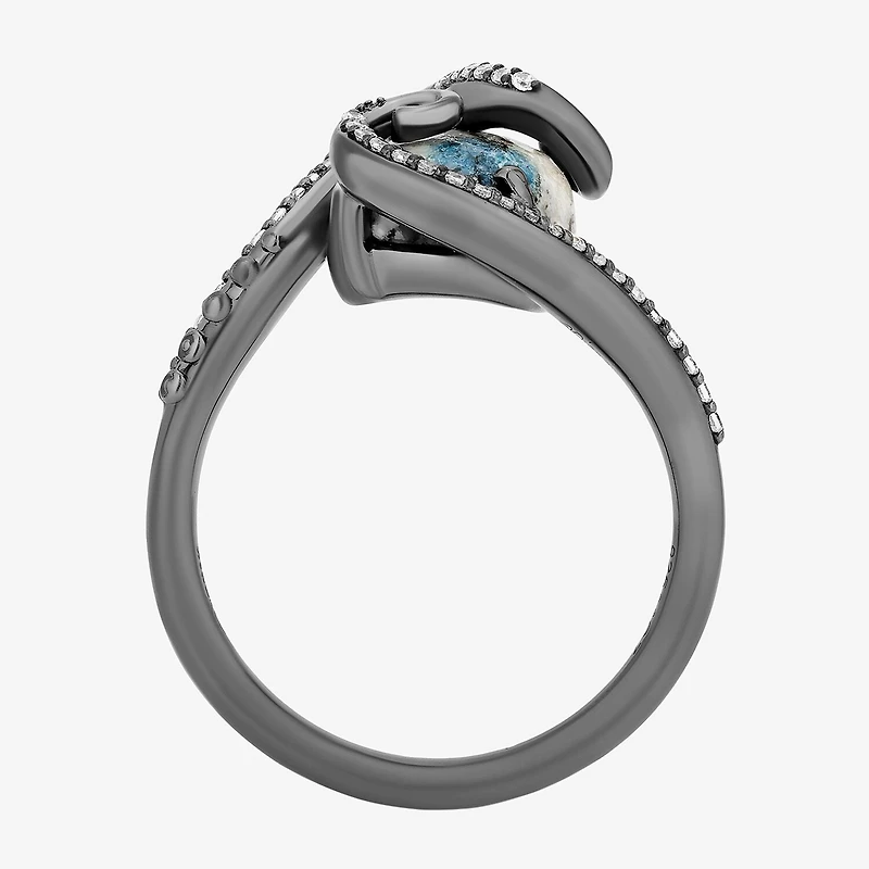 Enchanted Disney Fine Jewelry Ursula(I, I2) Womens 1/6 CT. T.W. Genuine Multi Color Jasper Sterling Silver Oval Ursula Cocktail Ring