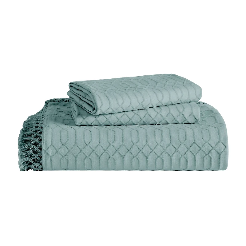 SUPERIOR® Remi Geometric Fringe Boho Modern Jacquard Bedspread