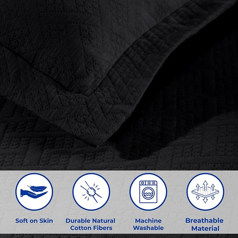 SUPERIOR® Basketweave Matelasse Cotton Woven Jacquard Bedspread