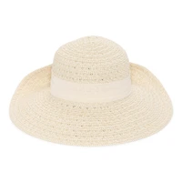 Liz Claiborne Straw Black Ribbon Bow Womens Floppy Hat