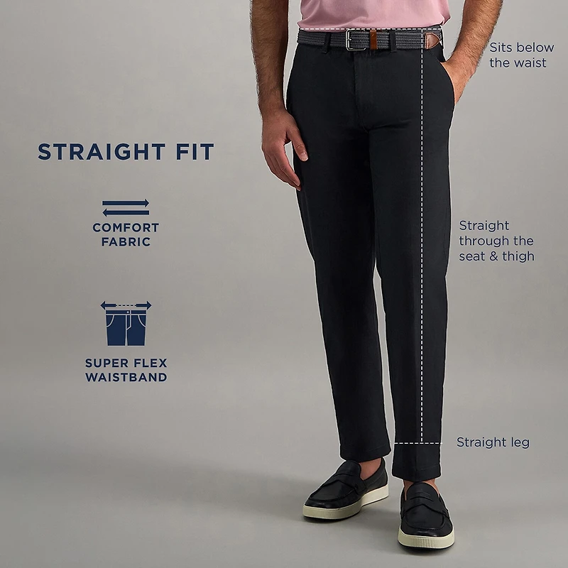 Haggar Cotton Canvas Mens Straight Fit Flat Front Pant