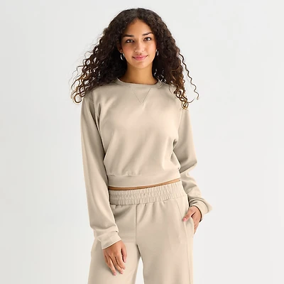 Arizona Womens Juniors Round Neck Long Sleeve Sweatshirt
