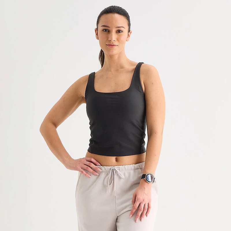 Xersion EverContour+ Womens Square Neck Active Tank Top