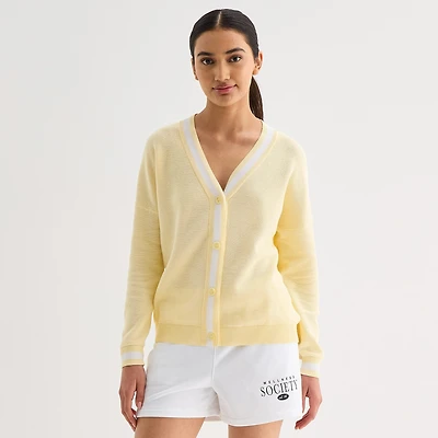 Xersion Womens Y Neck Long Sleeve Button Cardigan
