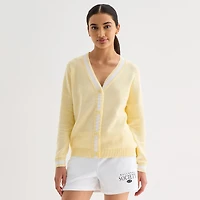 Xersion Womens Y Neck Long Sleeve Button Cardigan