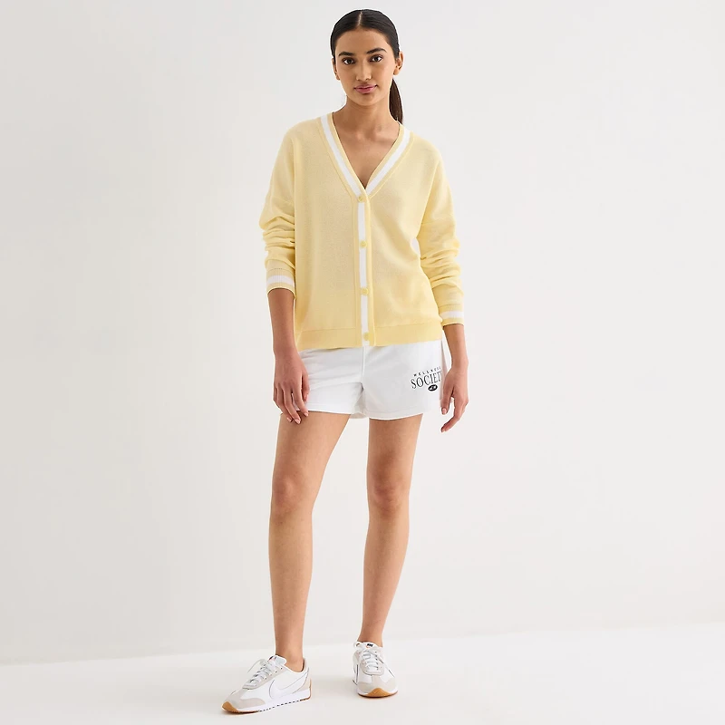 Xersion Womens Y Neck Long Sleeve Button Cardigan