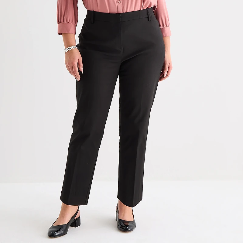 Liz Claiborne Emma Womens Plus Slim Mid Rise Ankle Pant