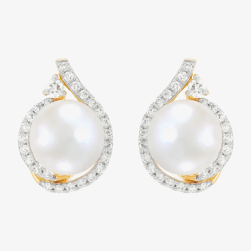 Limited Quantities! 3/8 CT. T.W. Genuine White 14K Gold 14.9mm Stud Earrings
