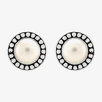 Limited Quantities! Genuine White Cultured Freshwater Pearl Sterling Silver 15.7mm Stud Earrings