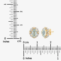 Limited Quantities! 1/8 CT. T.W. Genuine Blue Aquamarine 14K Gold 9.6mm Stud Earrings
