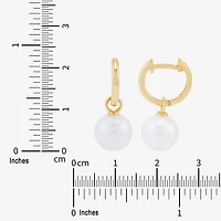 Limited Quantities! Womens Genuine White Cultured Freshwater Pearl 14K Gold 22.4mm Hoop Earrings