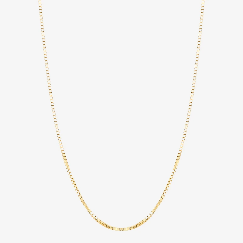 Made in Italy Womens 10K Gold 20 Inch Box Chain Necklace