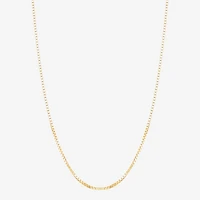 Made in Italy Womens 10K Gold 20 Inch Box Chain Necklace