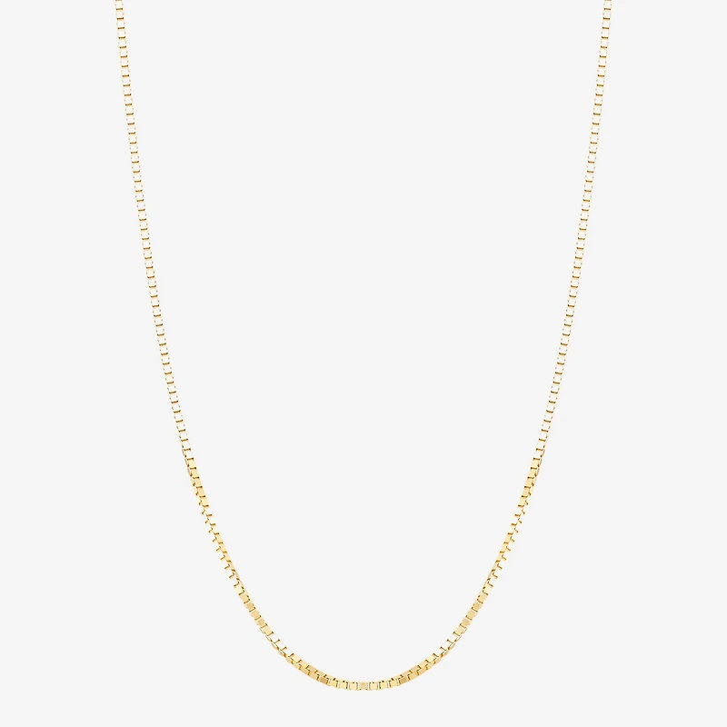 Made in Italy Womens 10K Gold 24 Inch Box Chain Necklace