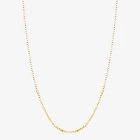 Made in Italy Womens 10K Gold 24 Inch Box Chain Necklace