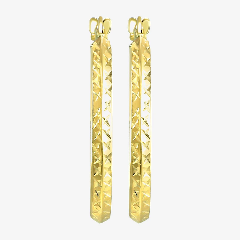Womens 14K Gold 23mm Round Hoop Earrings