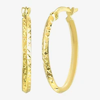 Womens 14K Gold 23mm Round Hoop Earrings