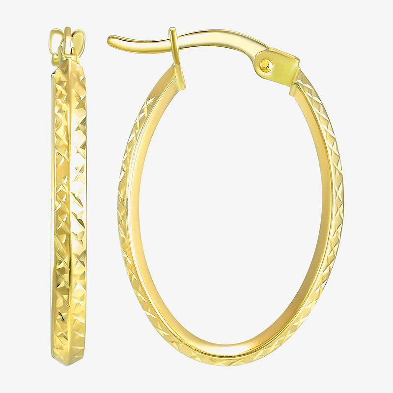 Womens 14K Gold 23mm Round Hoop Earrings