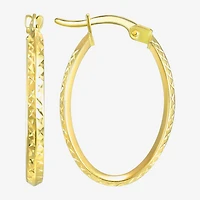 Womens 14K Gold 23mm Round Hoop Earrings
