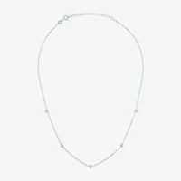 Diamond Addiction G-H / Si2-I1 Womens 1/10 CT. T.W. Lab Grown White Diamond Sterling Silver Heart 18 Inch Pendant Necklace