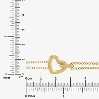 Limited Quantities! Womens 24K Gold Over Silver Heart Charm Bracelet