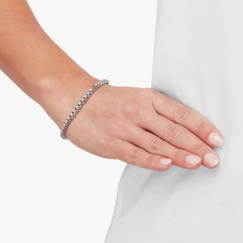 Limited Quantities! Womens Sterling Silver 7.5 Inch Box Chain Bracelet