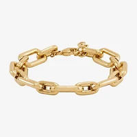 Limited Quantities! Womens 24K Gold Over Silver 7 3/4 Inch Link Chain Bracelet