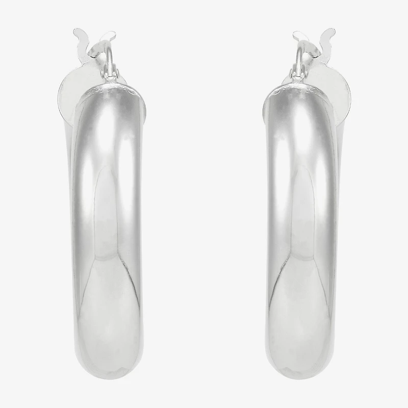 Limited Quantities! Womens Sterling Silver 31mm Hoop Earrings
