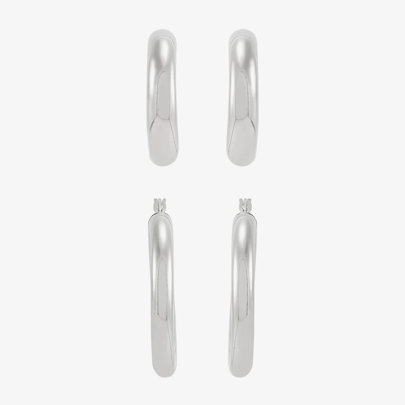 Limited Quantities! Womens Sterling Silver 2 Pair Earring Set