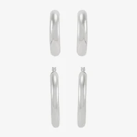 Limited Quantities! Womens Sterling Silver 2 Pair Earring Set