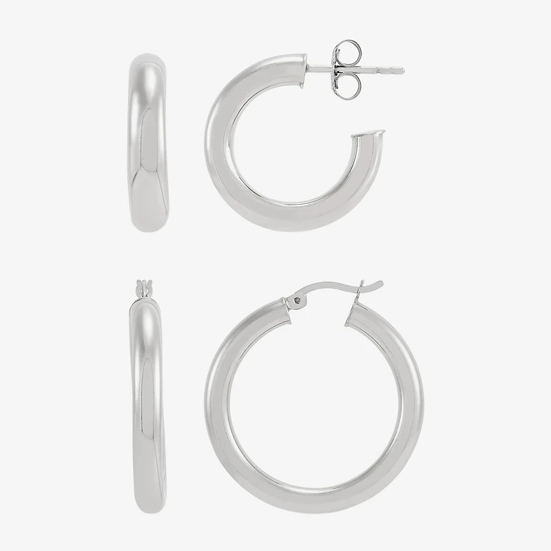 Limited Quantities! Womens Sterling Silver 2 Pair Earring Set